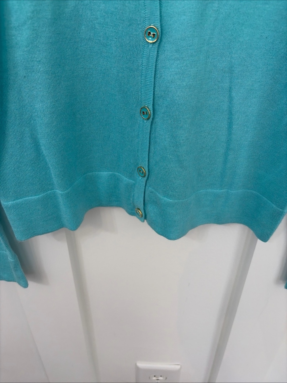 Lilly Pulitzer Turquoise Button-Up Cardigan-Cropped - Picture 5 of 10
